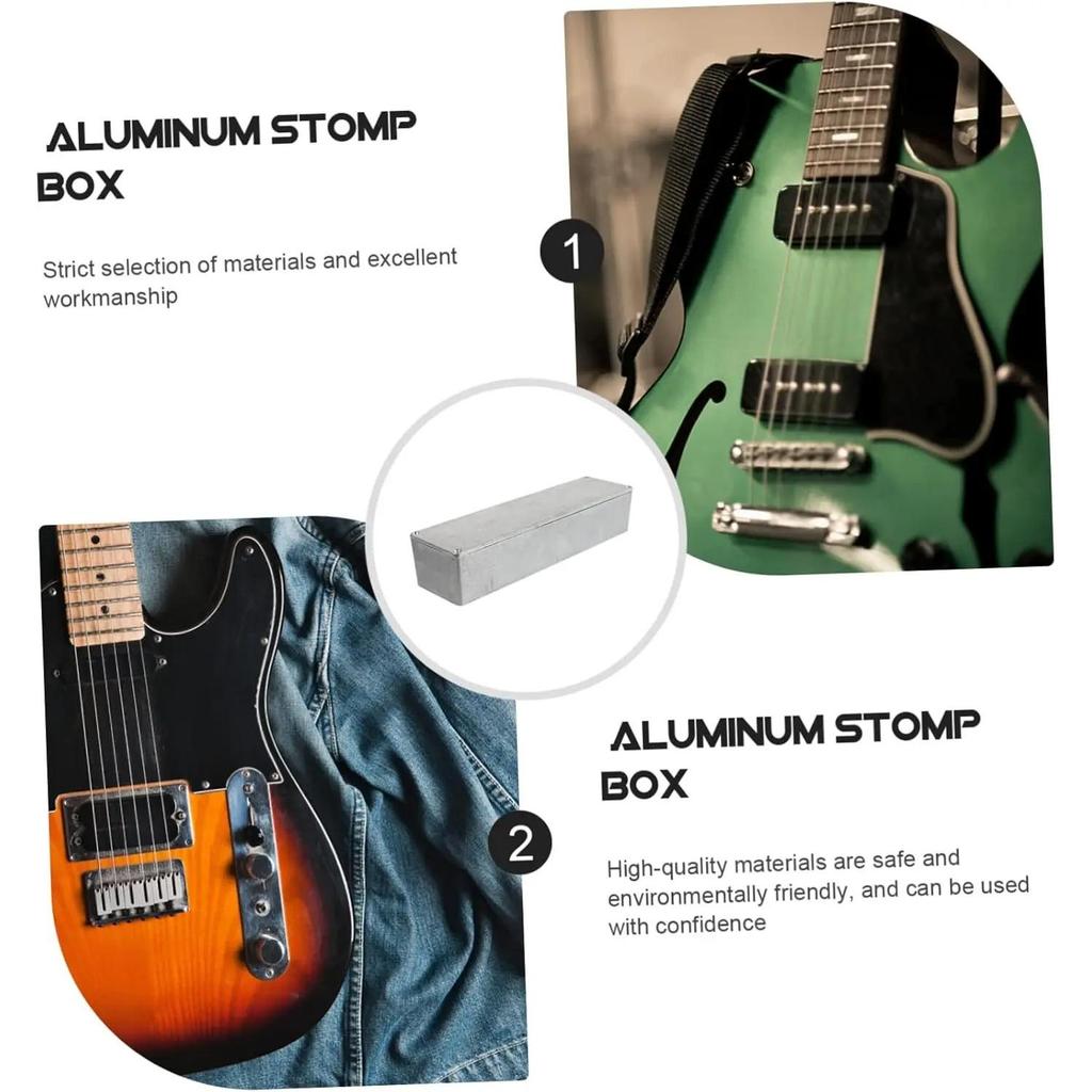 Boîtier en Aluminium 1032L pour Pédale Stomp Box - Boîtier pour Pédale de Guitare DIY Moulé sous Pression 254x71x52.5mm Avec Pieds en Caoutchouc Interrupteur à Bascule (Blan inachevé