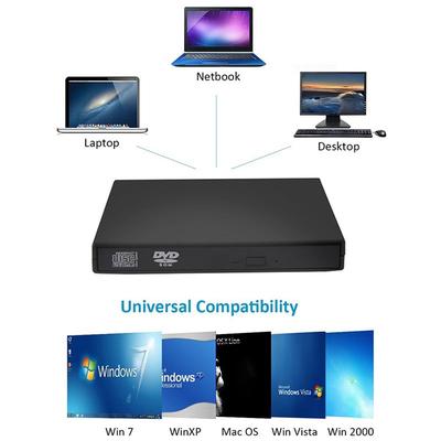 USB 2.0 External Drive Slim DVD/CD Re-Writer Burner Reader RW Drive