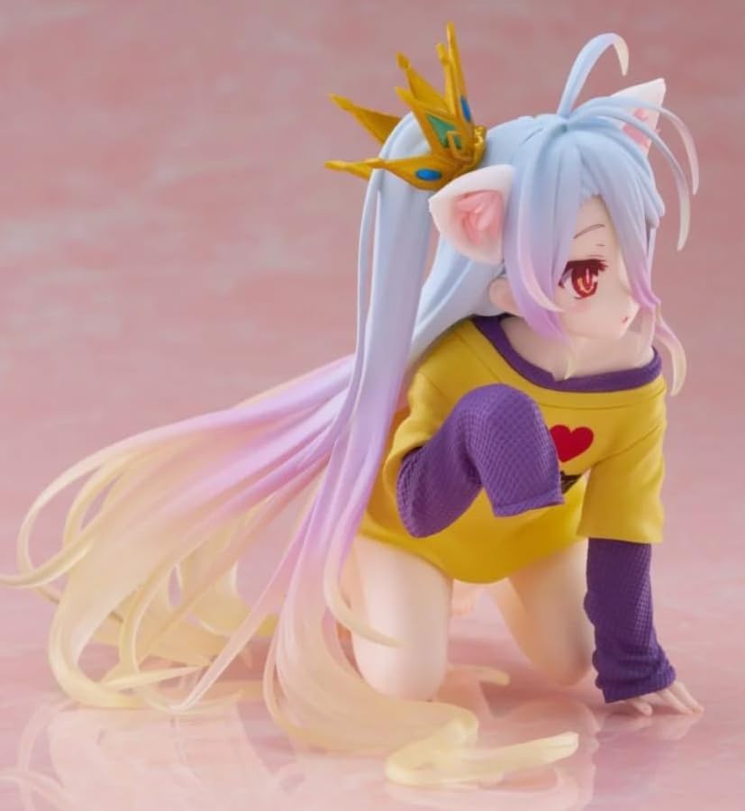 No Game No Life Desktop Cute Figure Shiro ~Cat Ear T-Shirt Ver.~ 1 Type, Approx. 13cm