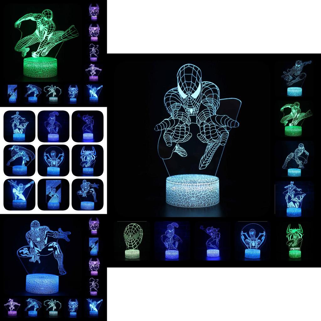 Spider-Man 3D LED Nachtlicht Moderne Haus Schlafzimmer Dekoration Mit Fernbedienung