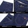 Men's Thick Velvet-Lined Stretch Denim Jeans, Loose Fit, Straight Leg, 2023 New Style, Autumn/Winter Warmth.