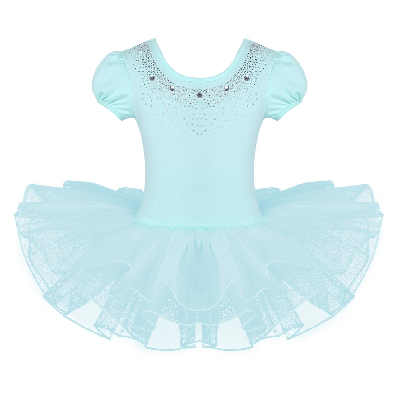 

Детское блестящее платье со стразами для девочек, балетное танцевальное платье, гимнастическое трико, танцевальные костюмы балерины 7-8 Years мятный зеленый