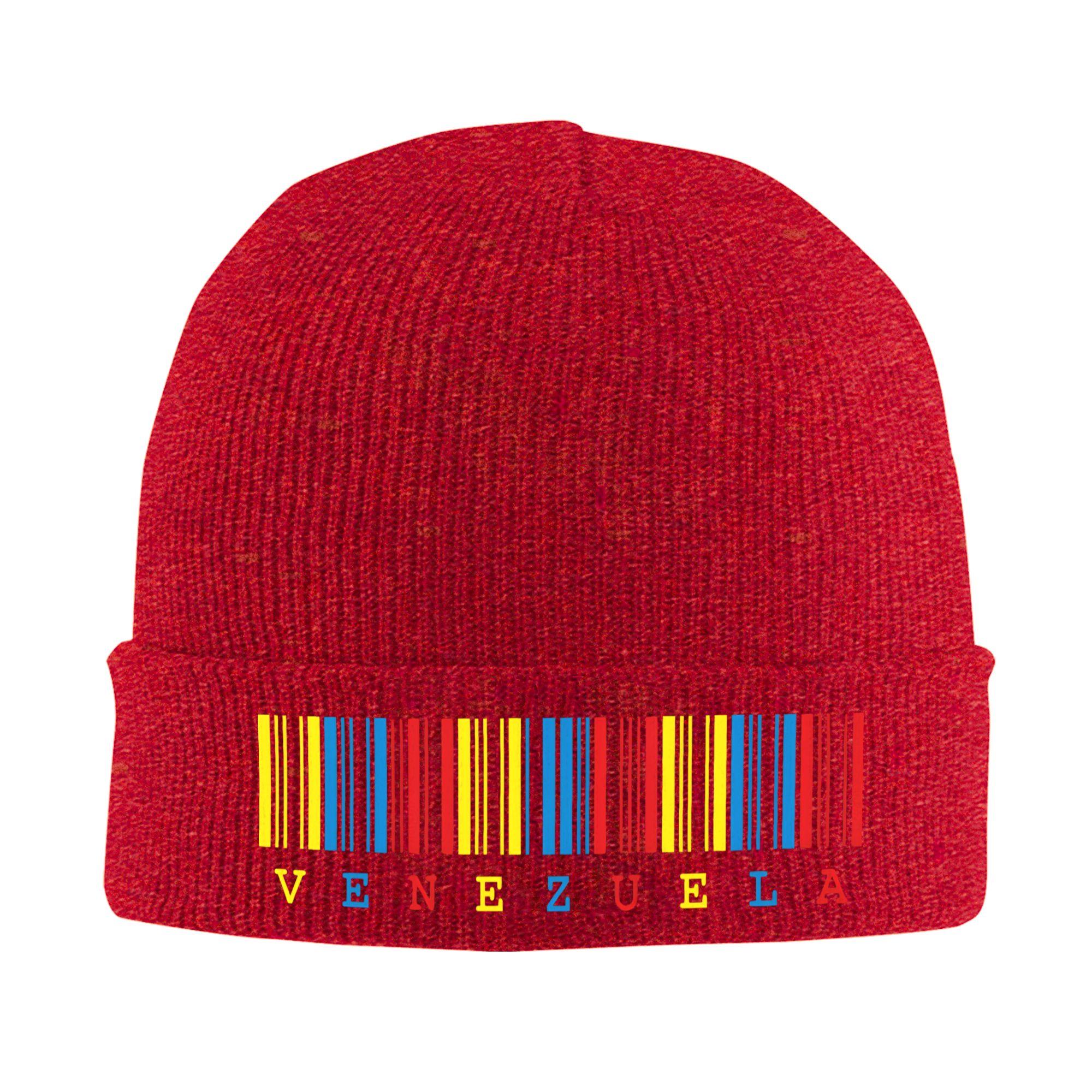 

Venezuela Barcode Knitting Hat Casual Caps Unisex Women Kpop Beanie Hats Autumn Pattern Thermal Elastic Bonnet Hats One Size