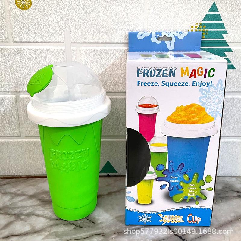 Silicone Slush Cup - Reusable Homemade Slushie Maker, Food-Grade Quick Shake Ice Maker, Summer DIY Cold Drink & Slushie Cup