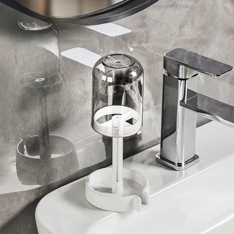 

Подставка для зубных щеток с пылезащитным чехлом, дренажным дизайном, пластиковая многофункциональная зубная щетка для ванной комнаты и органайзер для стаканчиков серый