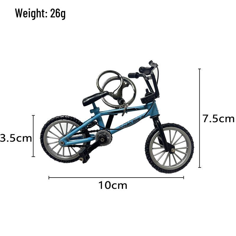 Creative Cartoon BMX Bicycle Keychain Toy - Finger-Sized Simulation Model Gift