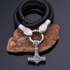 Explosive Nordic Viking Stainless Steel Snake Head Thor 'S Hammer Pendant Necklace Men 'S Jewelry 