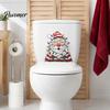 Santa Bathroom Decals Christmas Toilet Stickers, Waterproof Funny Claus Lid Seat Decals, Self-Adhesive Holiday Decor Water Tank Sticker, Cute