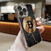 B-Bitcoin Plating Phone Case For iPhone 17 16e 16 15 14 13 12 11 Pro Max X XR XSMax 7 8 Mini Air Plus Anti-Fall Airabag