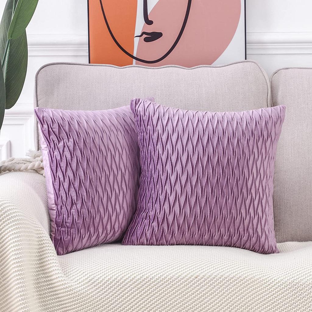 Kissenbezug für Sofa im leichten Luxusstil, einfarbig, nordisch, Ins-Kissenbezug, Samt, plissiert, gestreiftes Kissen