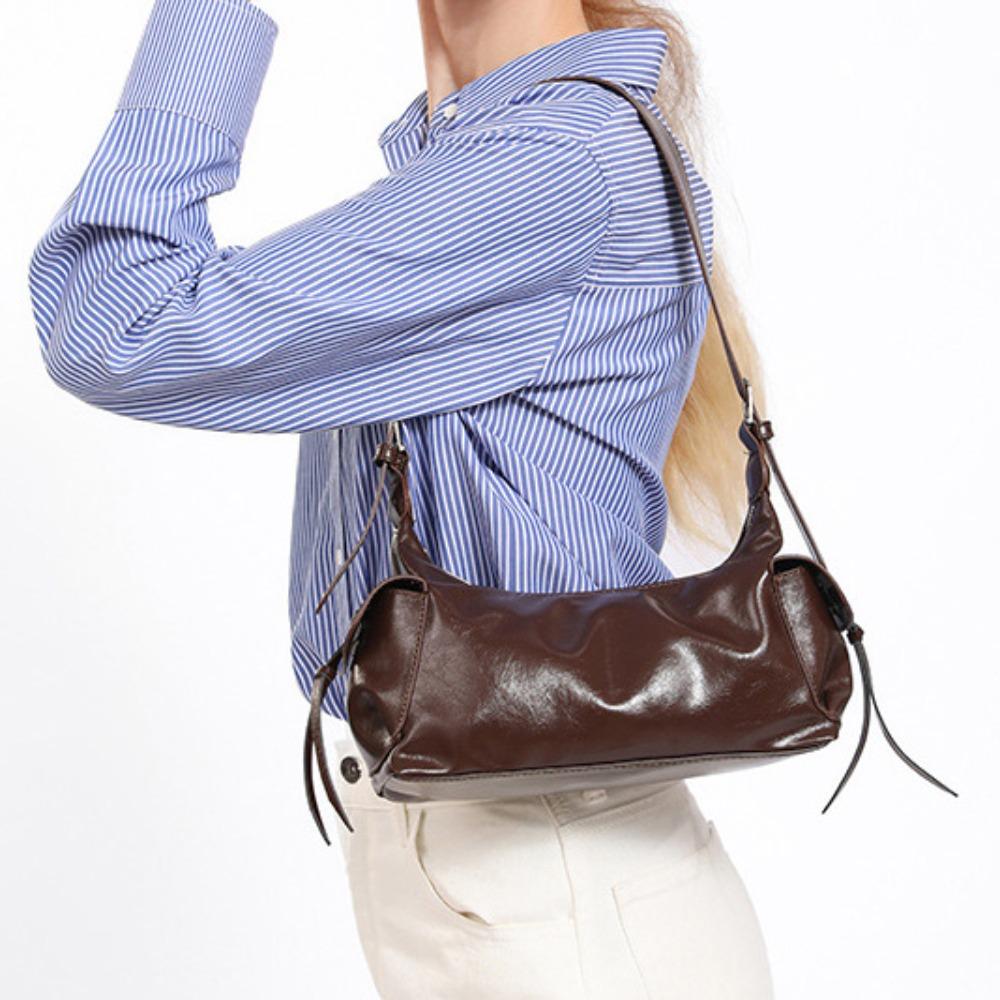 Large Capacity Y2K Armpit Bag Casual Pillow Handbag Tote Bag Hobo Bag  Women кофейный