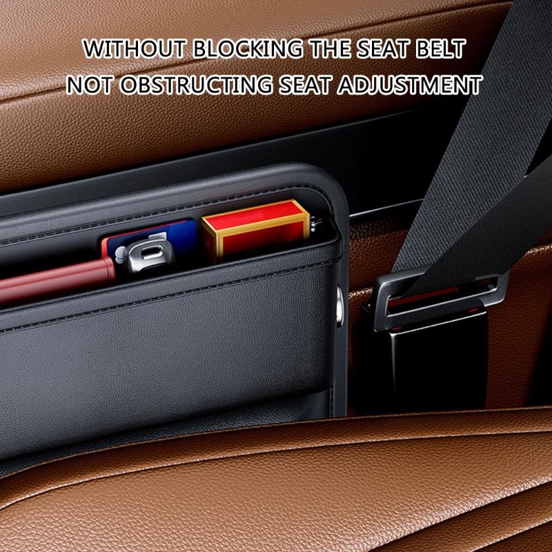 Multifunctional Car Seats Slot Storage Leather Pouches Space Saving for Key Phones Wallets Organizing Personal Items