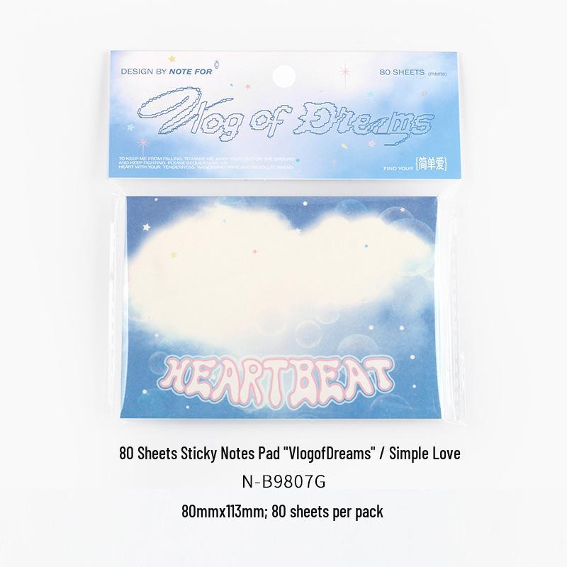 Vlog of Dreams Series: Dreamy Korean Style Sticky Notes - 80 Sheets