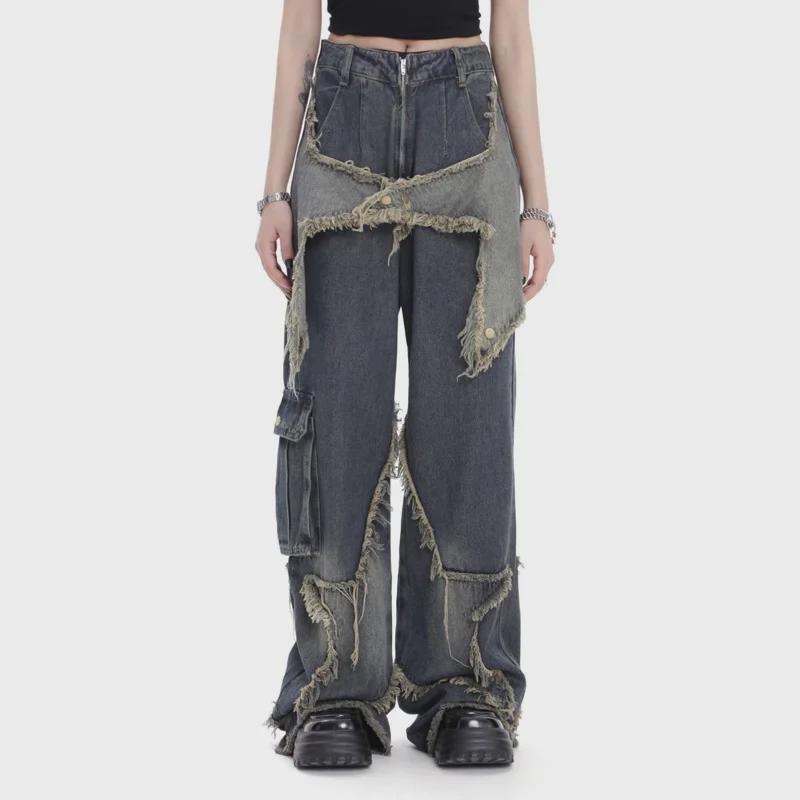2023 Retro Oversize High Street Wide-Leg Jeans for Women