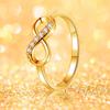 Fashion Hiphop Party Wedding Gift Creative Crystal Twist Infinity Wedding Rings For Woman Statement Jewelry Gift
