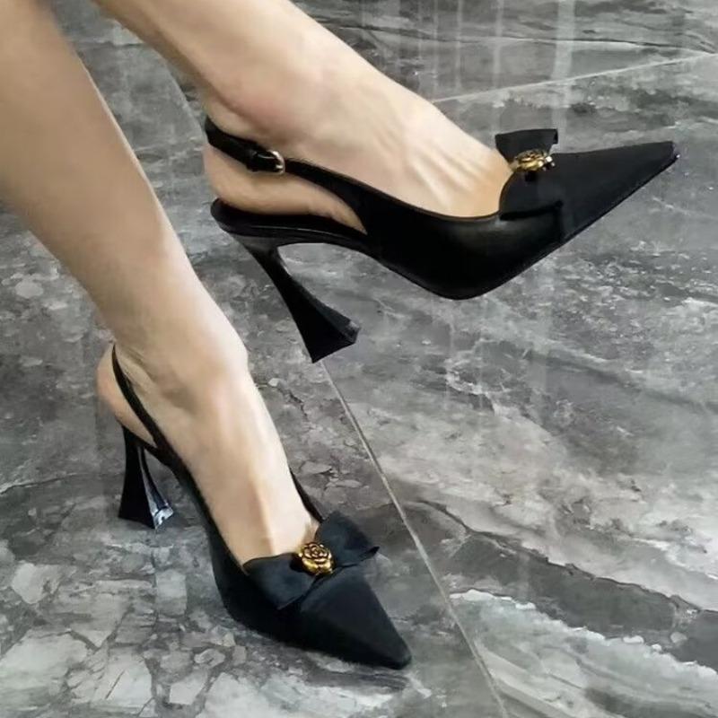 Fashion High Heels Women's Shoes Elegant Pointed Toe Woman Sandalias Bow Luxury Sexy Pumps 2025 New Designer Dress Fashion Zapatos Mujer