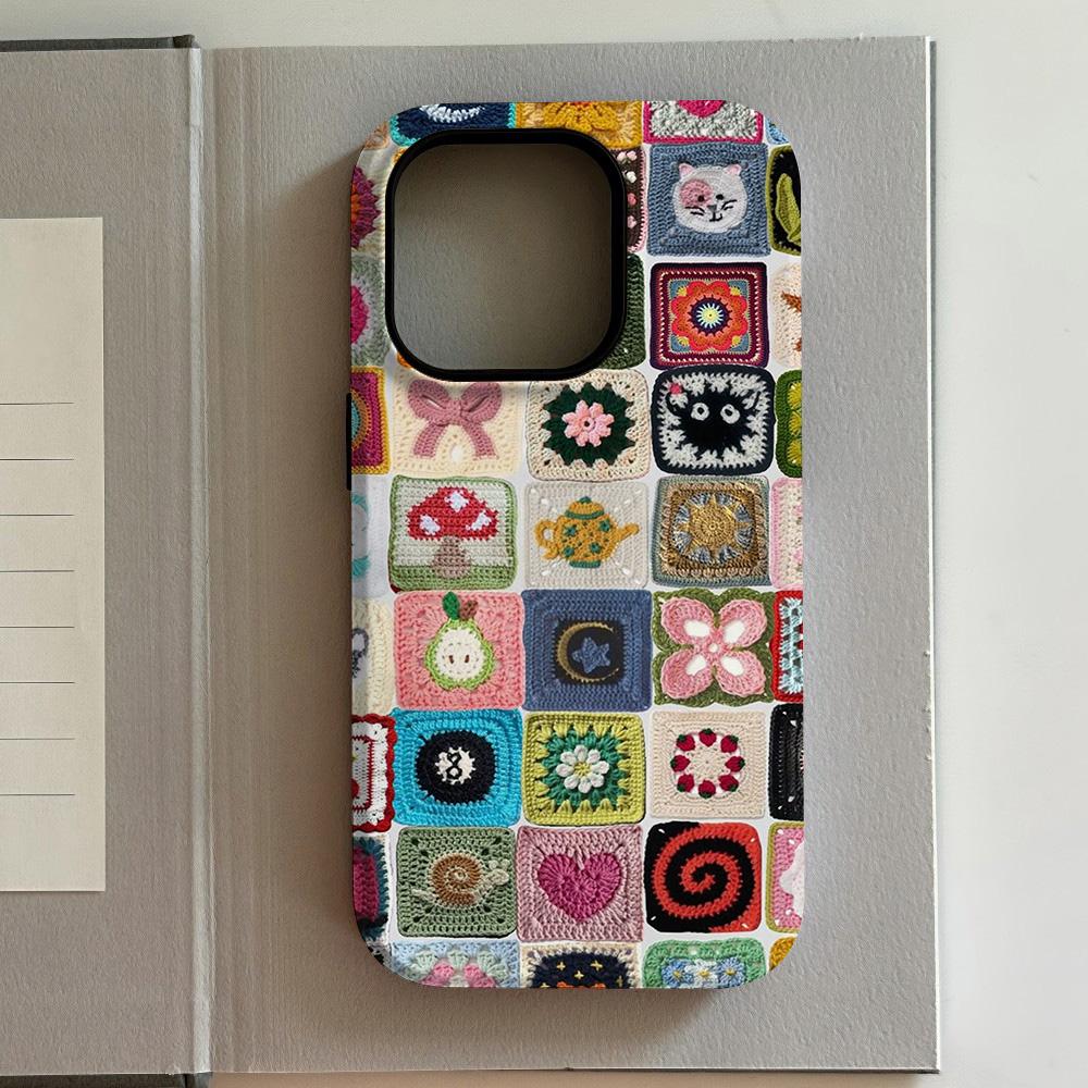 Luxurious and Interesting Fabric Phone Case for iPhone 17 16 15 14 13 12 11 X XS Air Pro Max Plus Luxury Double-layer Back Cover