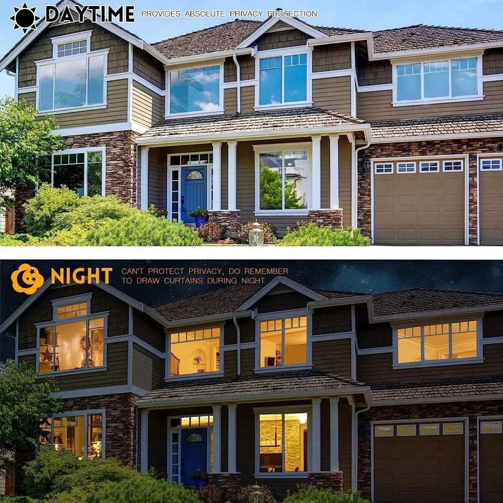 1pc Mirror Effect One Way Vision Window Film Privacy Protection Anti-UV Rejection Solar Protection Window Tint Building Sticker