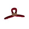 Creative Red Flocking Shark Clip Festive Chinese New Year Hair Grab Fashion Wealth Hair Claw  Girl