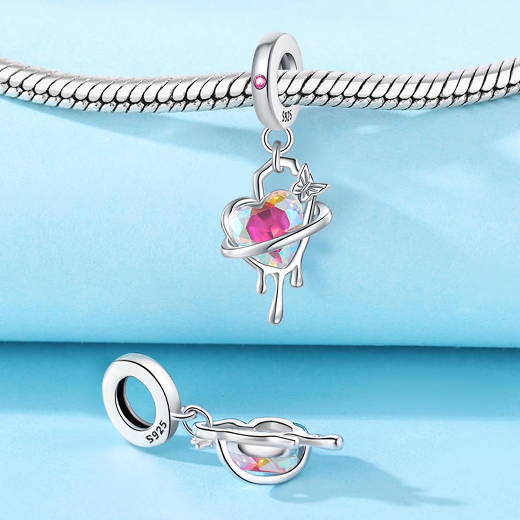 Beads Copper Charms Original Liquid Heart Glass Butterfly Pendant Beads Fit Bracelet Jewelry Diy Women Fine Gift