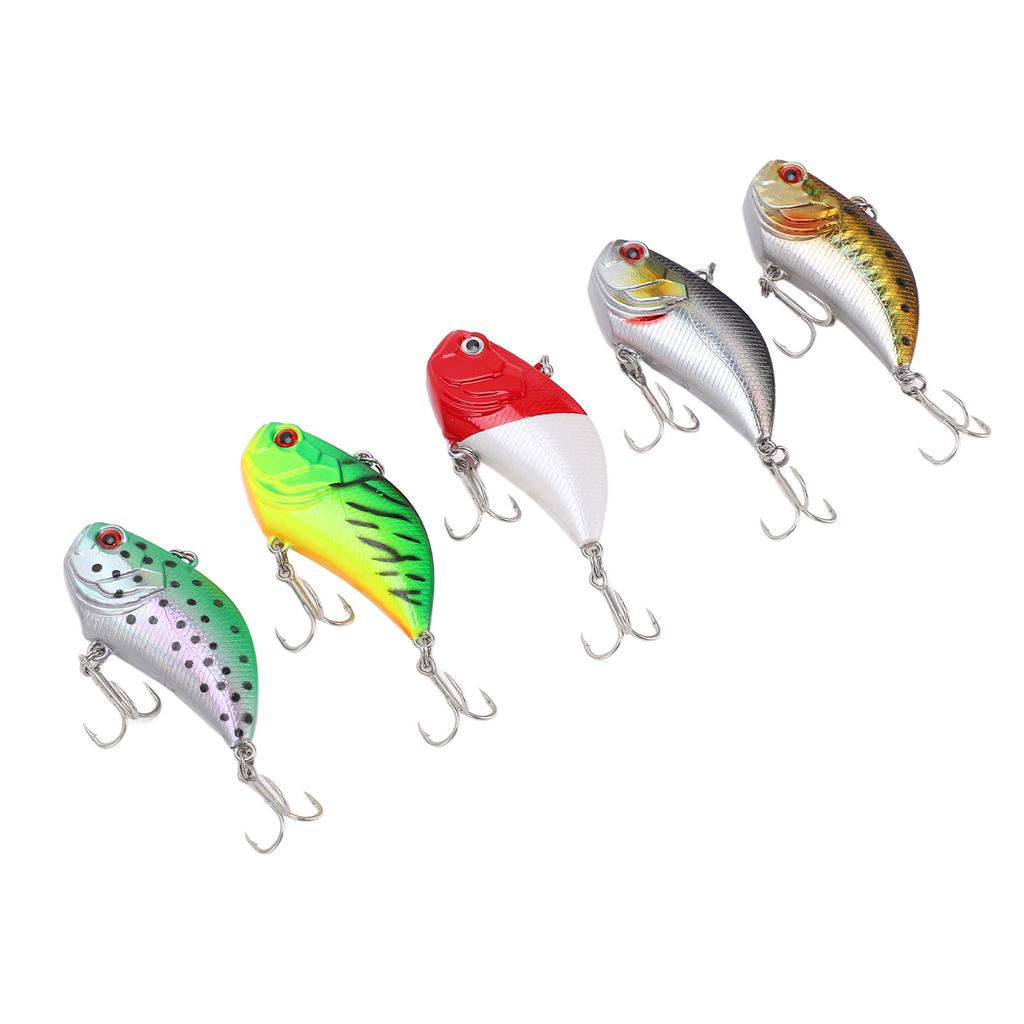 5Pcs Fake Bait 14g Fishing Poppers Swimbait Artificial Vibration Lure Plastic for Freshwater Saltwater