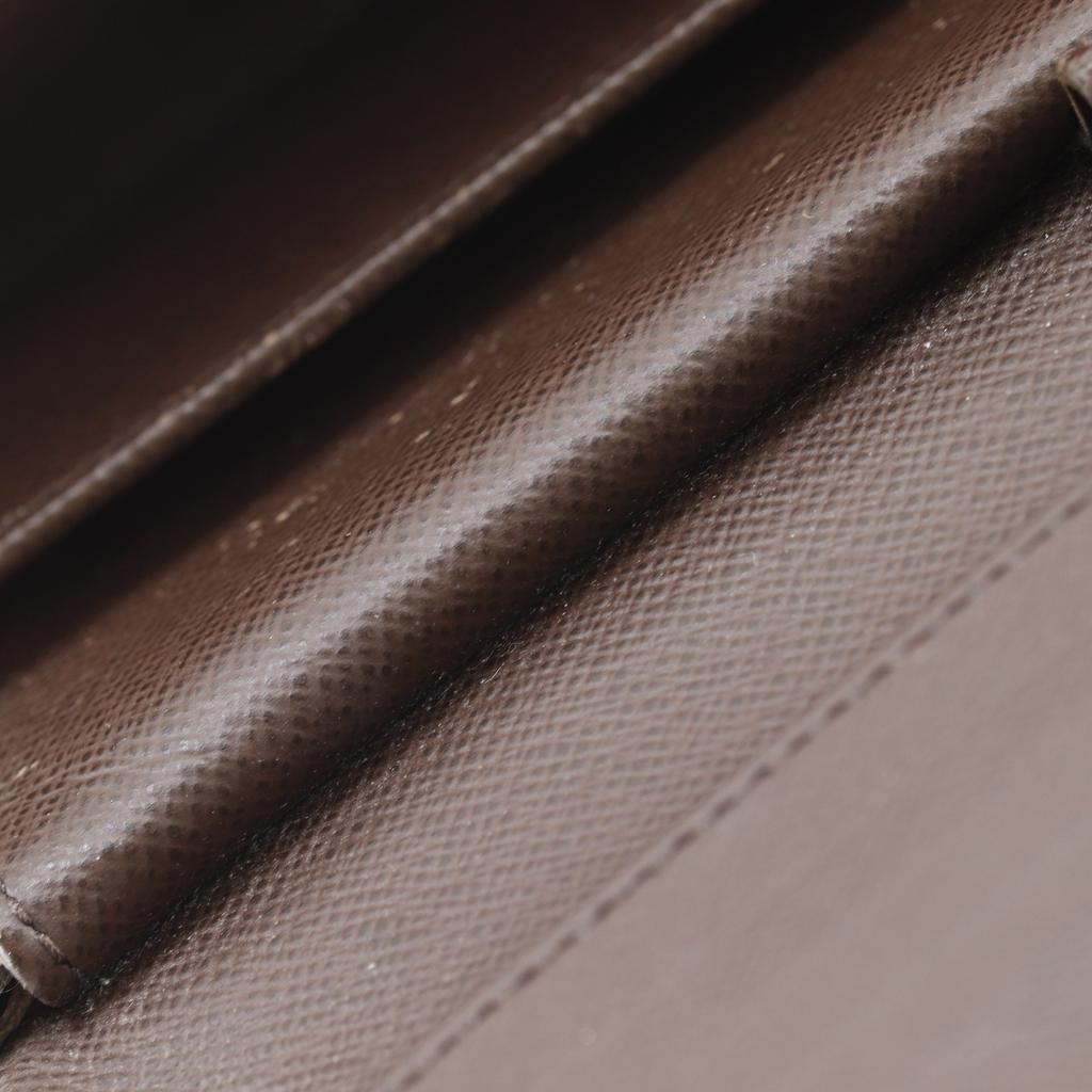 LOUIS VUITTON Porte Tresor International Purse N61215 Three fold Brown Damier canvas unisex Used