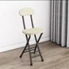 Portable Folding Chair With Backrest Home Dining Student Dorm Office Training Lightweight Metal Frame