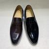Fashion Men's Handmade Shiny Leather Loafers Pointed Slip-On Business Casual Formal Shoes for Banquet