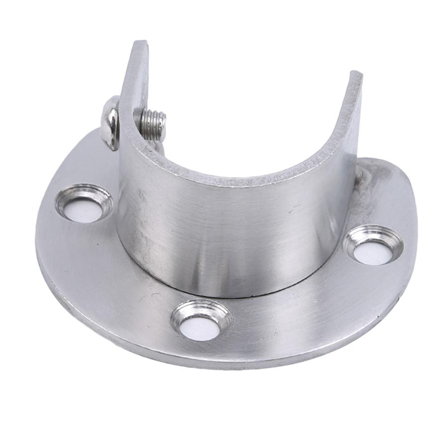 Thickened Stainless Steel Clothes Curtain Rod Round Tube Closet Wardrobe Clothes Rail Support Rod End Support Pole Flange