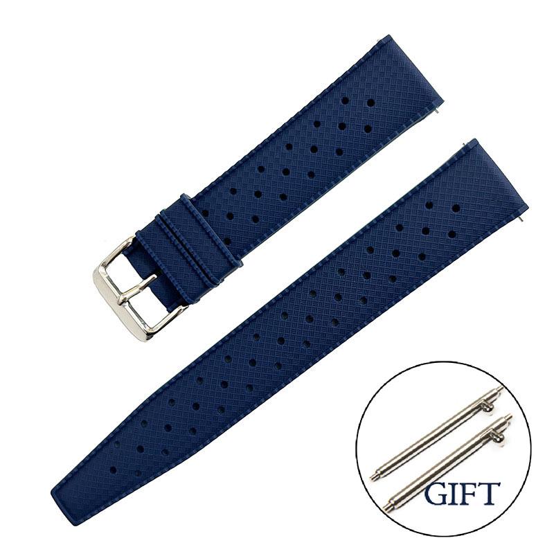 Tropical Silicone Watch Straps 18mm 20mm 22mm Quick Release Watchband for Omega Bracelet Belt Breathable Waterproof Rubber Bands