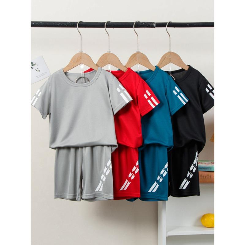 Children's Summer Quick Drying Sports Short Sleeve Color Joker Casual Shirt Boys Girls Running