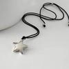 Star Pendant Collar Necklace Adjustable Black Rope Choker Necklace Jewelry