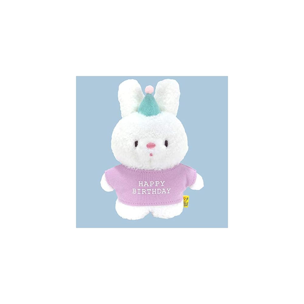 Sunlemon Fluffy Birthday Rabbit Plush Toy White S 10.16x3.56x14.99cm Animal Stuffed Toy