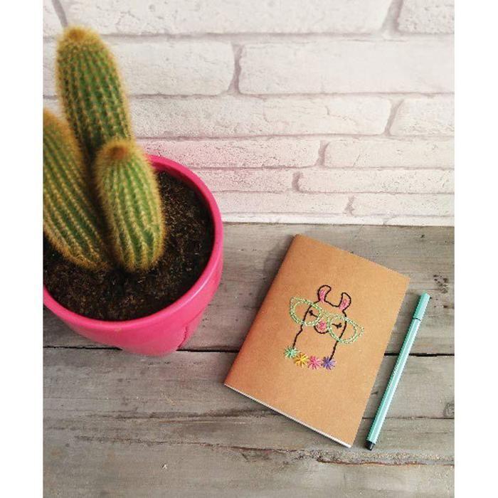 Embroidery Notebook Kit - TOGA - Lamaa - Kraft - 13 X 18 Cm - Mixed