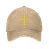 Spain Asturias Flag Baseball Cap Retro Distressed Denim Victory Cross Snapback Hat Unisex Women Outdoor Summer Caps Hat