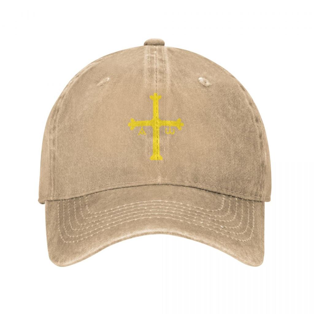 Spain Asturias Flag Baseball Cap Retro Distressed Denim Victory Cross Snapback Hat Unisex Women Outdoor Summer Caps Hat
