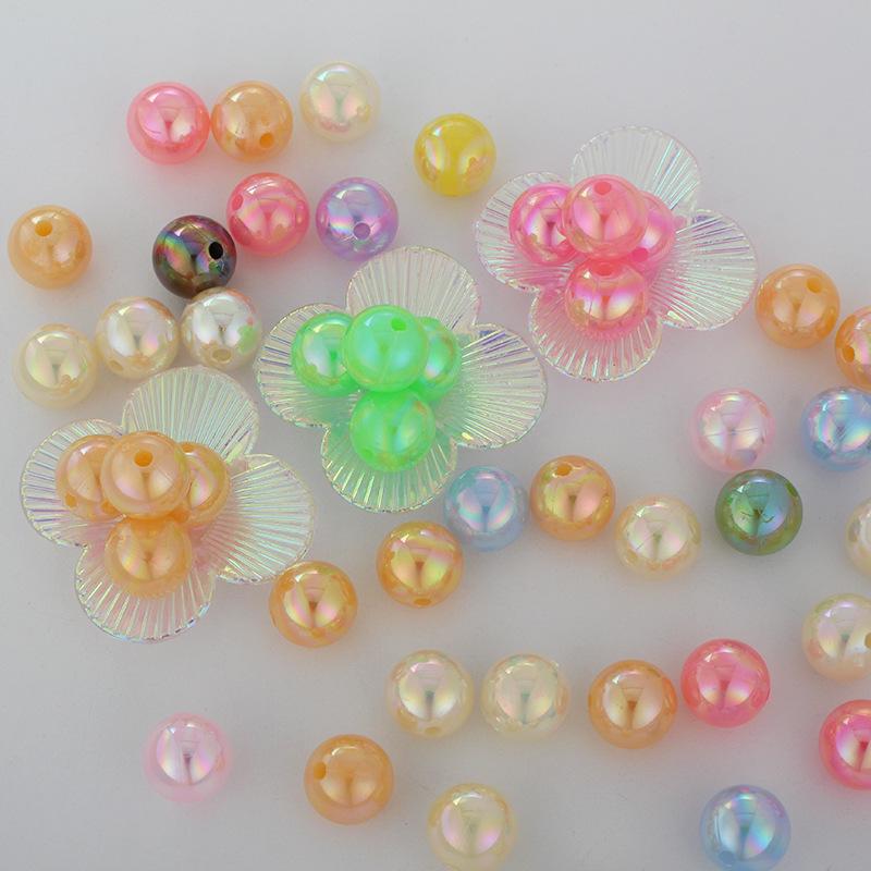 Iridescent AB Color Bubble Beads – Handmade for DIY Bracelets, Wedding Dress Accessories, and Imitation Pearls