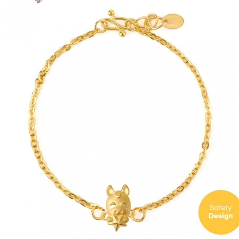 Porti 24k Gold 1.875g Year Of The Horse Star Chain Bracelet