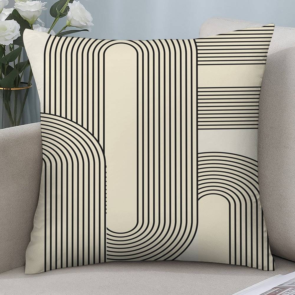 Abstract Art Line Pillow Case Short Plush Double-Sided Print Square Throw Pillow Covers Sofa Home Cushion Decor