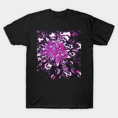 Koszulka męska z czarnym nadrukiem Bardzo duża koszulka z nadrukiem psychodeliczna eksplozja No-Cut Transfer Paper Paper Cotton Tshirt