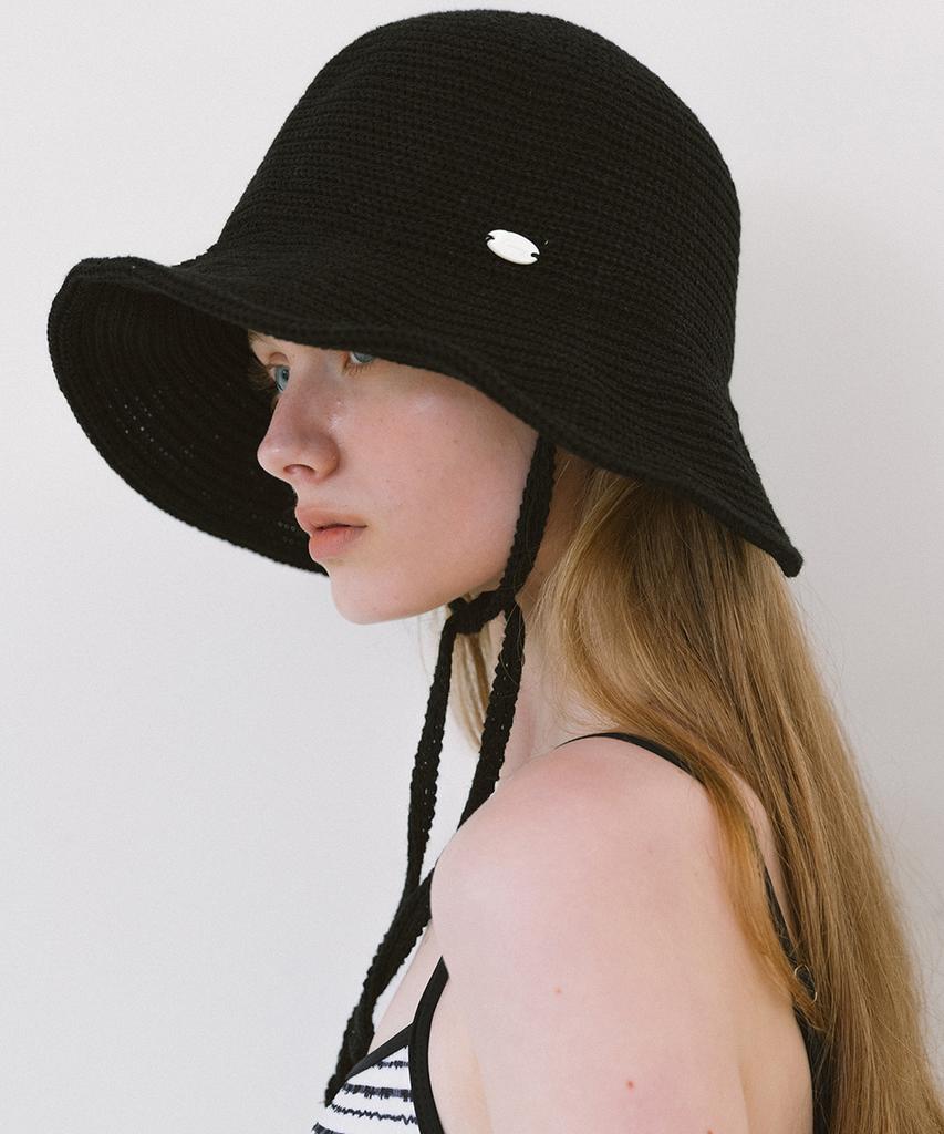 LAMINEZ Rattan Strap Bucket Hat - Black