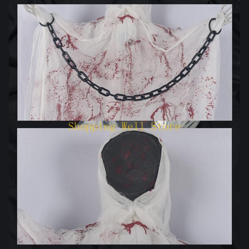 KX4B Voice Activated Skeleton Hanging Ornament with Glowing Eye for Inside Outdoor China Mainland