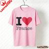 I Love France TShirt France Tourist Souvenir Clothing French Lover Gift Shirt Unisex Fashion Casual Crewneck Cotton Tee Tops