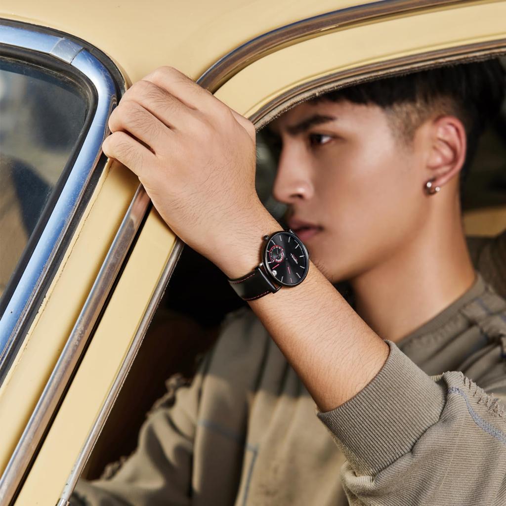 Fajny lekki zegarek popularny kwarcowy duży łatwy do odczytania data wodoodporny zegarek dla mężczyzn Męski męski