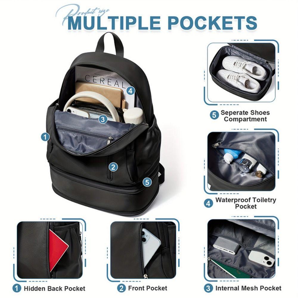 Large Capacity College Student Backpack Wet Dry Separation Students School Bags  Unisex