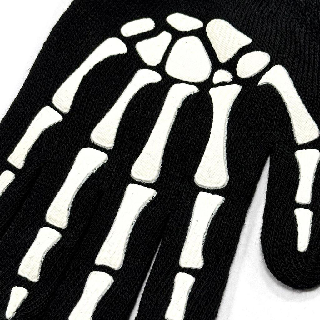 Children's gloves dispensing skull luminous gloves, festival performance warm fluorescent ghost claw knitted gloves