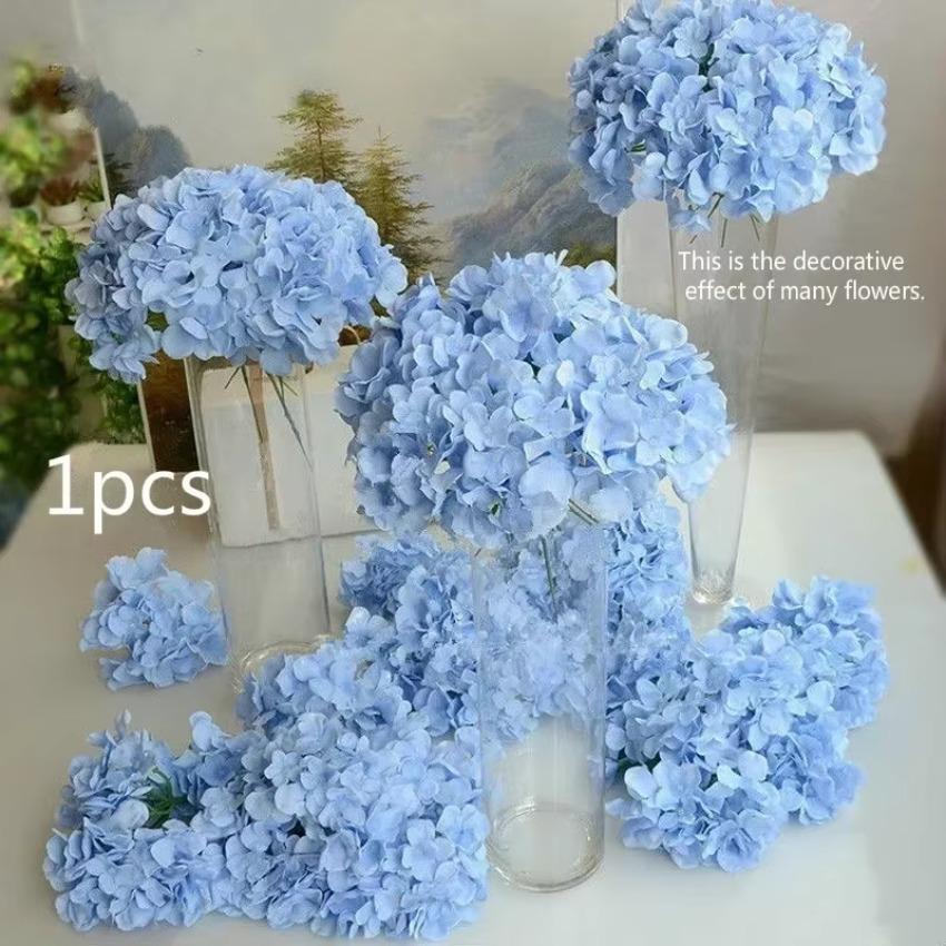New 1Pcs DIY Artificial Flower Decoration Vase Flower Colorful Decorative Flower Wedding Party Luxury Artificial Hydrangea Silk