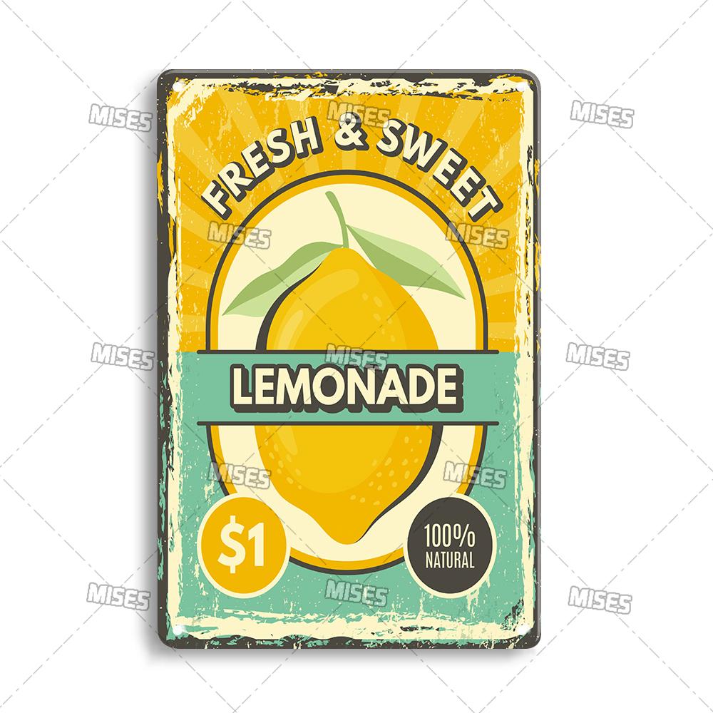 MISES Fruit And Vegetable Metal Poster Decorative Plate Kitchen Vintage Poster Home Bar Farm Industrial Decor Metal Tin Sign