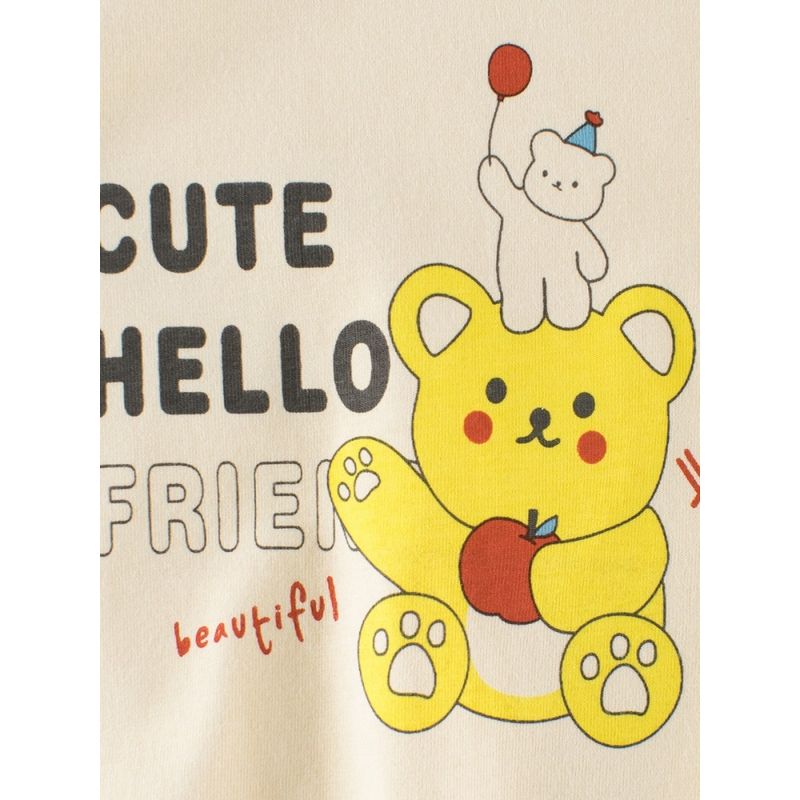 27Home Children's Base Layer Shirt for Spring and Autumn, Girls' Round Neck Long-Sleeve T-Shirt, Baby Girl Pure Cotton Top