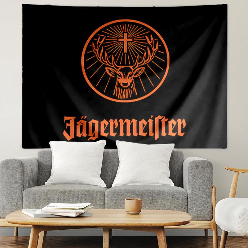 1pz Jager-meister Bevanda Spiritosa Asciugatura Rapida Arazzo, Arazzo dal Design Unico, Adatto per Camera da Letto, Soggiorno, Sala Giochi, Scaldacuore Regali di Festa